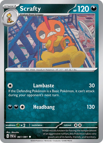 Scrafty (061/091) [Scarlet &amp; Violet: Paldean Fates] 