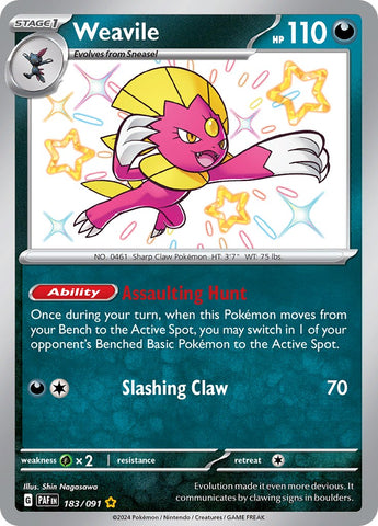 Weavile (183/091) [Scarlet &amp; Violet: Paldean Fates] 