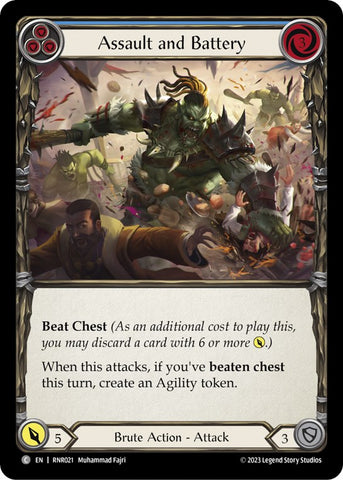 Assault and Battery (Blue) [RNR021] (Rhinar Hero Deck) 