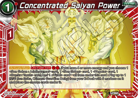 Concentrated Saiyan Power (BT24-007) [Beyond Generations] 
