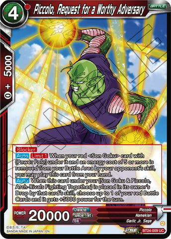 Piccolo, Request for a Worthy Adversary (BT24-009) [Beyond Generations] 
