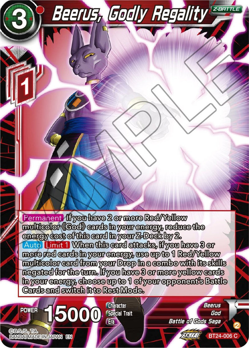 Beerus, Godly Regality (BT24-006) [Beyond Generations] 