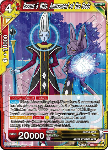 Beerus &amp; Whis, Amusement of the Gods (BT24-131) [Beyond Generations] 