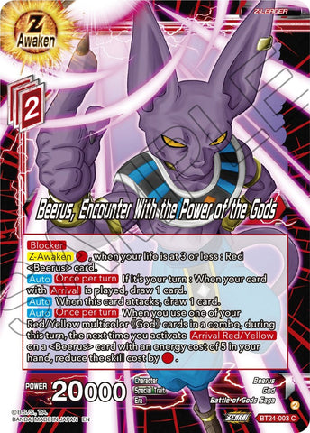 Beerus, Encounter With the Power of the Gods (BT24-003) [Beyond Generations] 