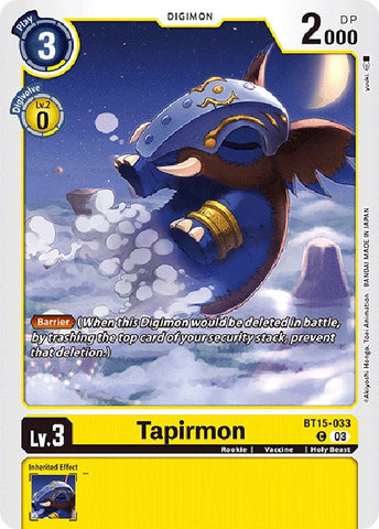 Tapirmon [BT15-033] [Exceeded Apocalypse] 