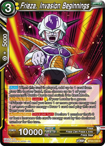 Frieza, Invasion Beginnings (BT24-105) [Beyond Generations] 