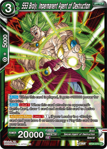 SS3 Broly, Impermanent Agent of Destruction (BT24-075) [Beyond Generations] 