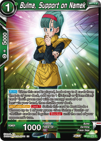 Bulma, Support on Namek (BT24-070) [Beyond Generations] 