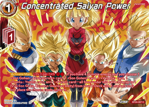 Concentrated Saiyan Power (Collector Booster) (BT24-007) [Beyond Generations] 