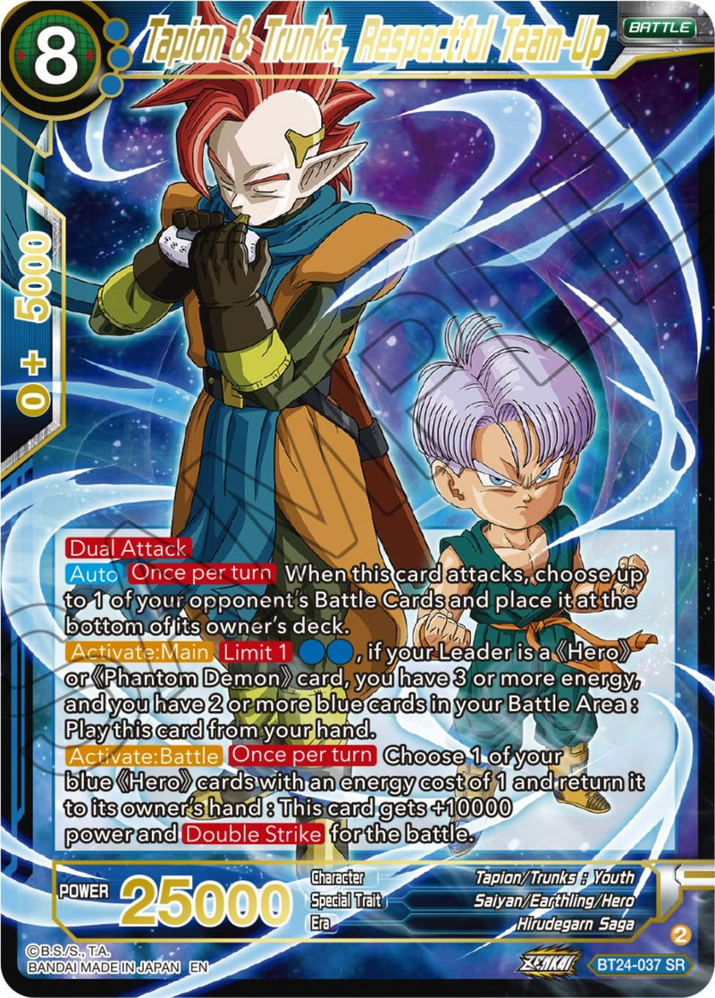 Tapin & Trunks, Respectful Team-Up (BT24-037) [Beyond Generations]