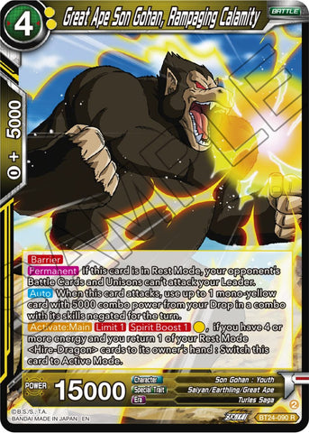 Great Ape Son Gohan, Rampaging Calamity (BT24-090) [Beyond Generations] 