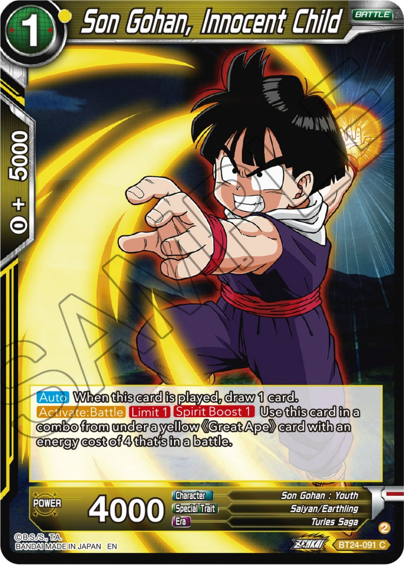 Son Gohan, Innocent Child (BT24-091) [Beyond Generations]