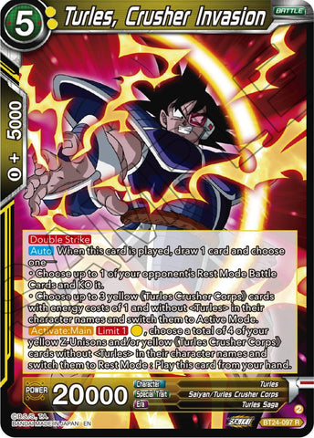Turles, Crusher Invasion (BT24-097) [Beyond Generations] 