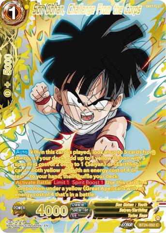 Son Gohan, Challenge From the Corps (Collector Booster) (BT24-092) [Beyond Generations] 