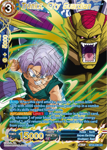 Trunks, City Guardian (Collector Booster) (BT24-036) [Beyond Generations] 