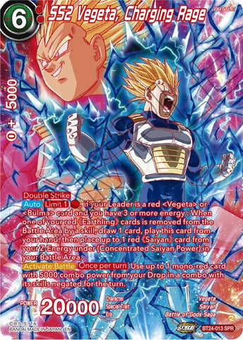 SS2 Vegeta, Charging Rage (SPR) (BT24-013) [Beyond Generations] 