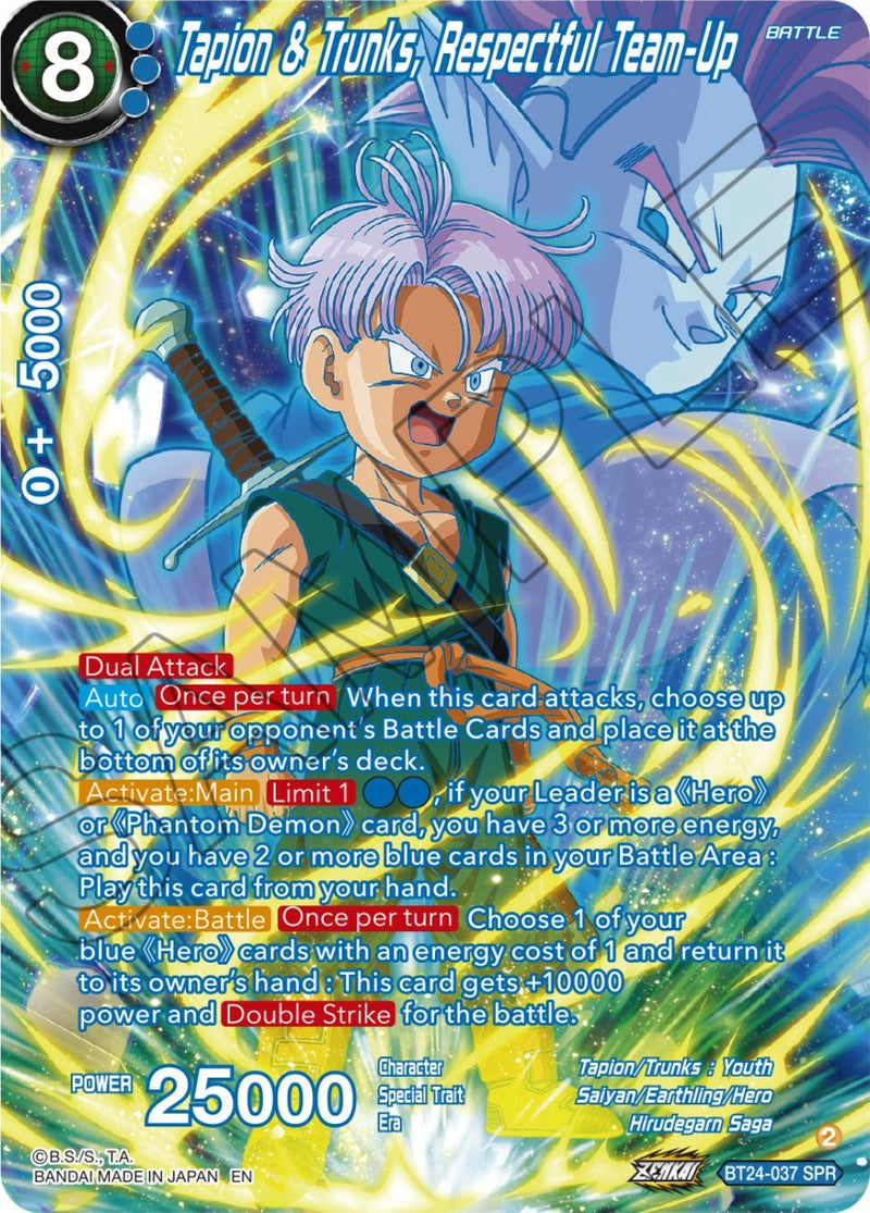 Tapin & Trunks, Respectful Team-Up (SPR) (BT24-037) [Beyond Generations]