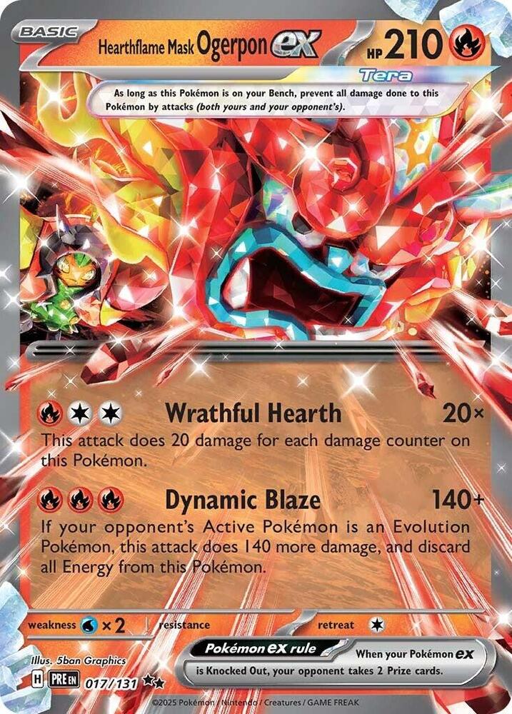 Hearthflame Mask Ogerpon ex (017/131) [Scarlet &amp; Violet: Prismatic Evolutions] 