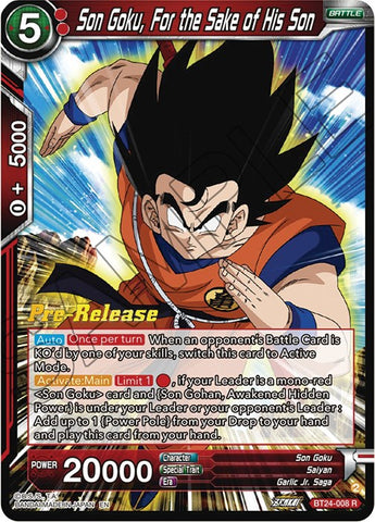 Son Goku, For the Sake of His Son (BT24-008) [Beyond Generations Prerelease Promos] 