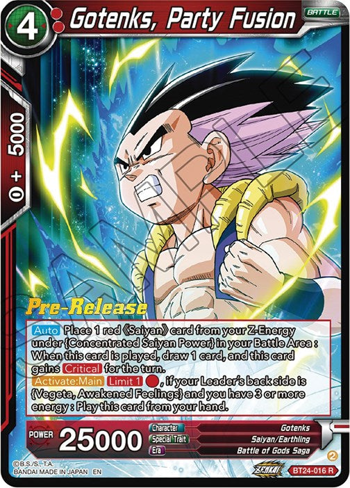 Gotenks, Party Fusion (BT24-016) [Beyond Generations Prerelease Promos]