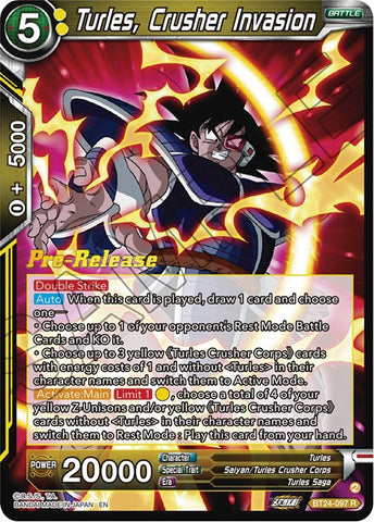 Turles, Crusher Invasion (BT24-097) [Beyond Generations Prerelease Promos] 