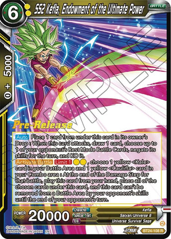 SS2 Kefla, Endowment of the Ultimate Power (BT24-108) [Beyond Generations Prerelease Promos] 