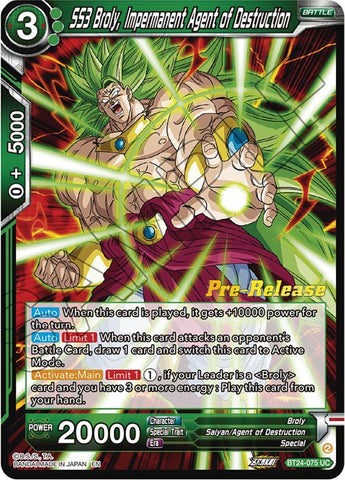 SS3 Broly, Impermanent Agent of Destruction (BT24-075) [Beyond Generations Prerelease Promos] 