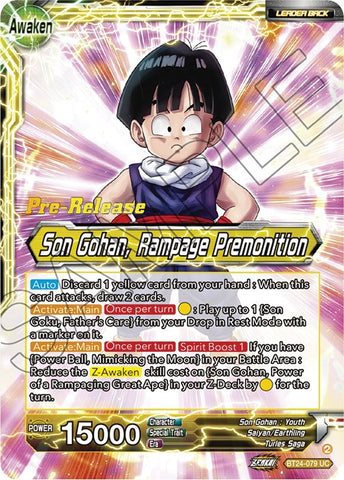 Son Gohan // Son Gohan, Rampage Premonition (BT24-079) [Beyond Generations Prerelease Promos] 