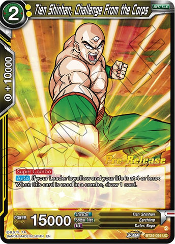 Tien Shinhan, Challenge From the Corps (BT24-094) [Beyond Generations Prerelease Promos] 
