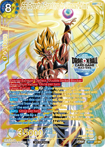 SS Gogeta, Sparking to Utmost Limit (2024 Championship Regionals Top 16) (BT22-137) [Tournament Promotion Cards] 