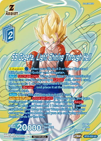 SS Gogeta, Light Shining Through Hell (Premium Alt-Art Card Set 2024 Vol.1) (BT22-033) [Promotion Cards] 