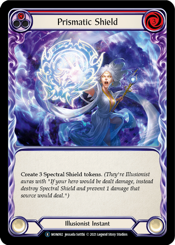Prismatic Shield (Red) [U-MON092-RF] (Monarch Unlimited) Unlimited Rainbow Foil 