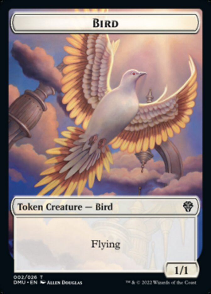 Bird (002) // Dragon Double-Sided Token [Dominaria United Tokens]