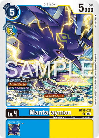 Mantaraymon [BT16-022] [Beginning Observer] 