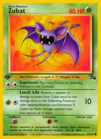 Zubat (57/62) [Fossil 1st Edition] 