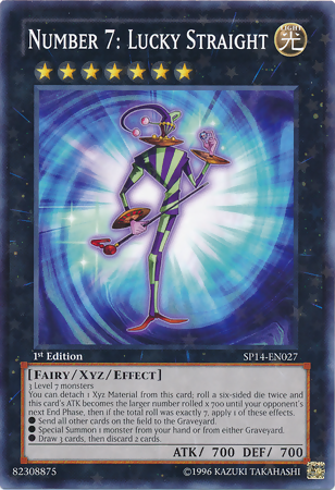 Number 7: Lucky Straight [SP14-EN027] Starfoil Rare 
