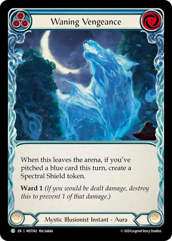 Waning Vengeance (Blue) [MST042] (Part the Mistveil) Rainbow Foil 