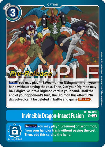 Invincible Dragon-Insect Fusion [BT16-092] [Beginning Observer Pre-Release Promos] 