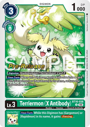 Terriermon (X Antibody) [BT16-038] [Beginning Observer Pre-Release Promos] 