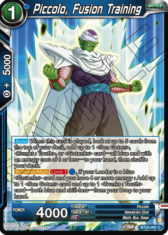 Piccolo, Fusion Training (BT25-061) [Legend of the Dragon Balls] 