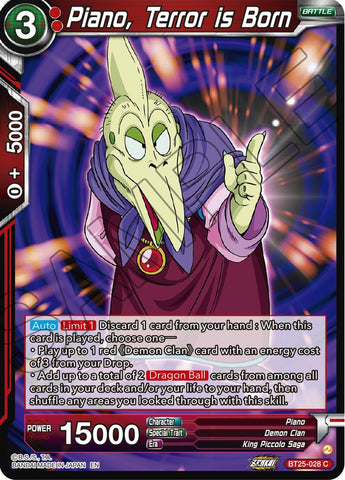 Piano, Terror is Born (BT25-028) [Legend of the Dragon Balls] 