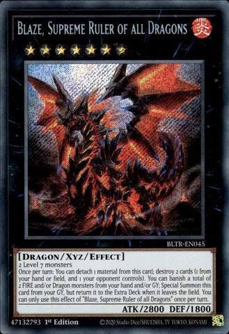 Blaze, Supreme Ruler of all Dragons [BLTR-EN045] Secret Rare 