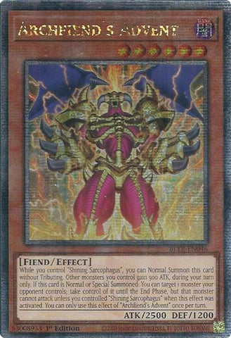 Archfiend's Advent (Quarter Century Secret Rare) [BLTR-EN046] Quarter Century Secret Rare 