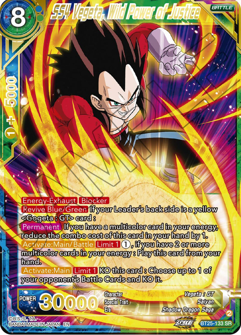 SS4 Vegeta, Wild Power of Justice (BT25-133) [Legend of the Dragon Balls]