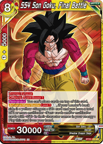 SS4 Son Goku, Final Battle (BT25-131) [Legend of the Dragon Balls] 