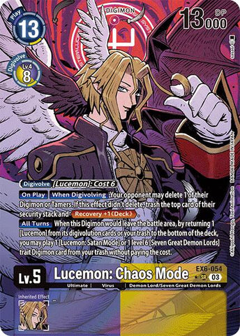 Lucemon: Chaos Mode [EX6-054] (Alternate Art) [Infernal Ascension] 