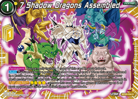 7 Shadow Dragons Assembled (BT25-104) [Legend of the Dragon Balls] 