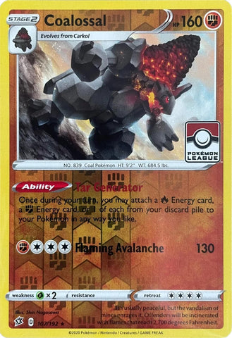 Coalossal (107/192) (League Promo) [Sword &amp; Shield: Rebel Clash] 