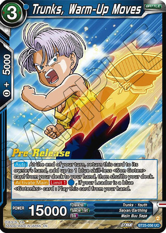 Trunks, Warm-Up Moves (BT25-056) [Legend of the Dragon Balls Prerelease Promos] 