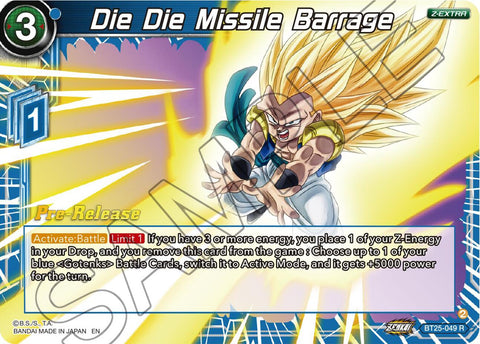 Die Die Missile Barrage (BT25-049) [Legend of the Dragon Balls Prerelease Promos] 